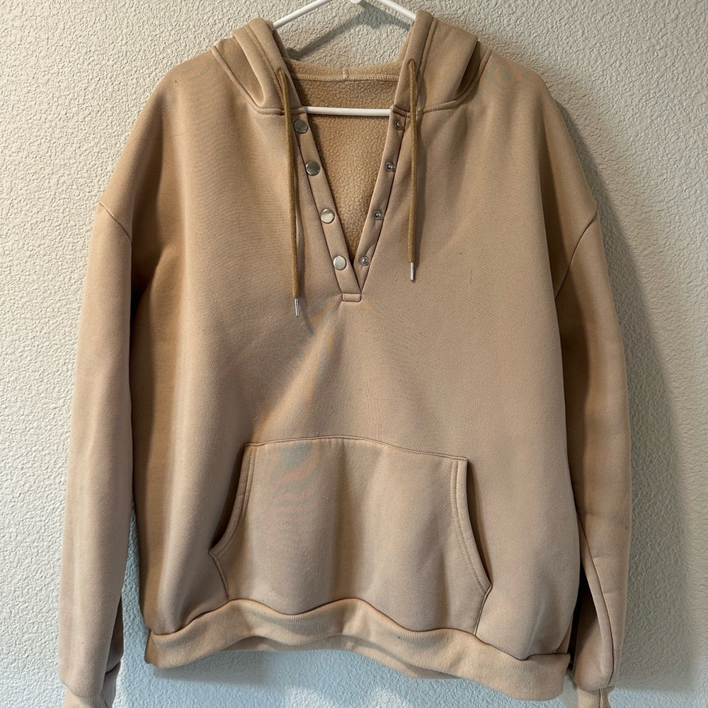 Neutral snap front hoodie - XL